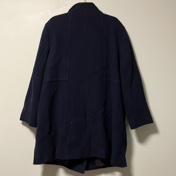 Talbots fabric woven in Italy navy wool zip coat - Picture 6 of 6